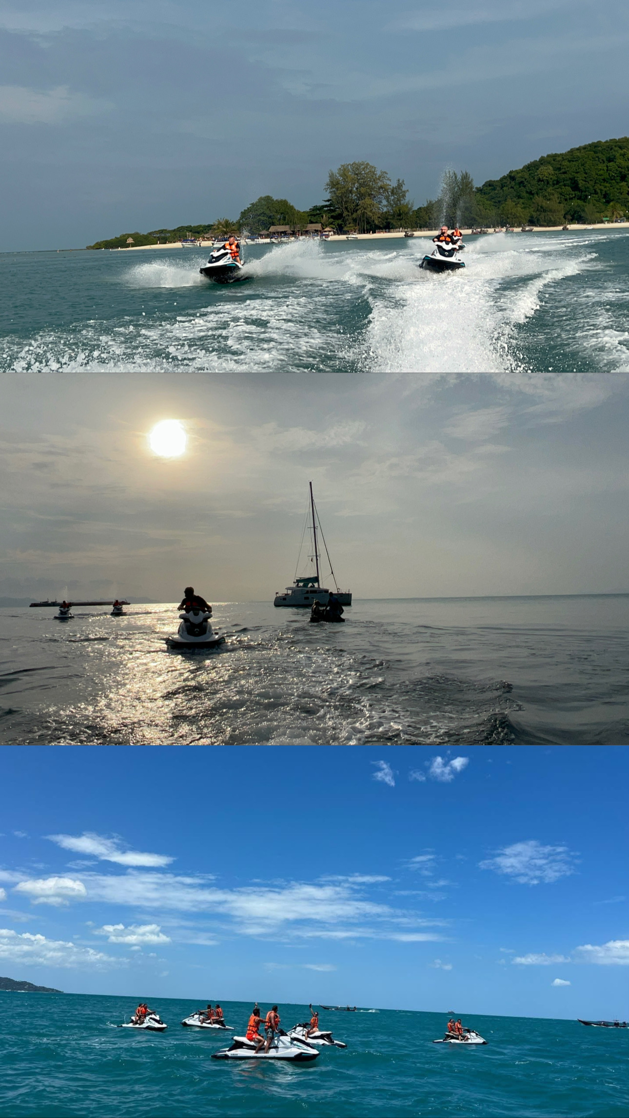 Guided Jet Ski Safari group on the water
