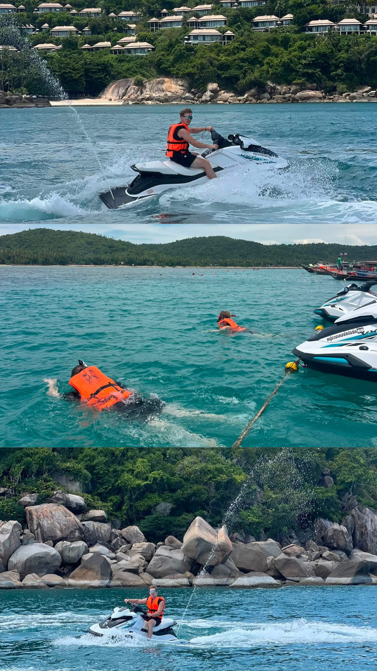 Jet Ski Safari guest riding and snorkeling around Koh Samui