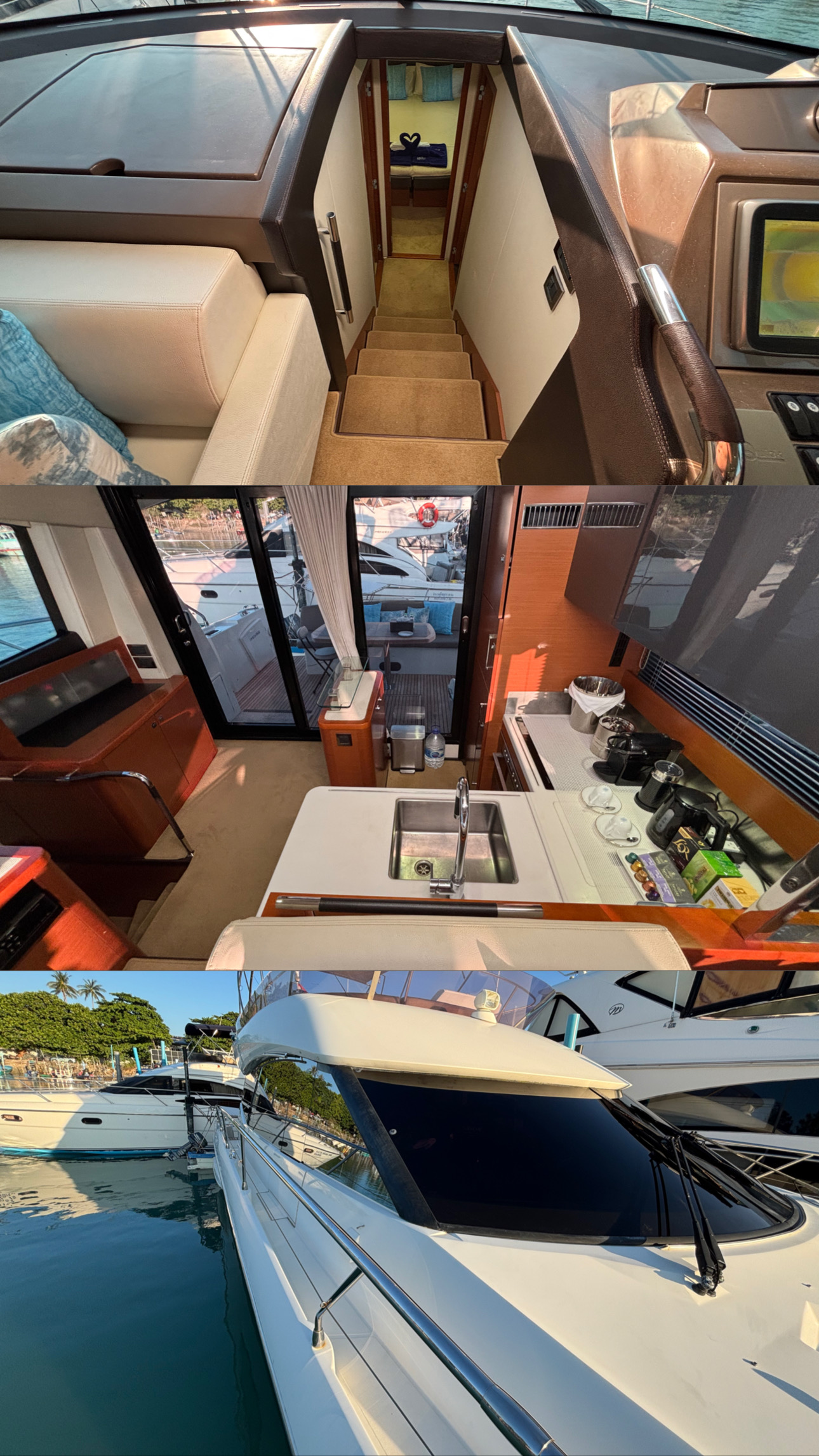 Prestige 500 interior access, galley and exterior