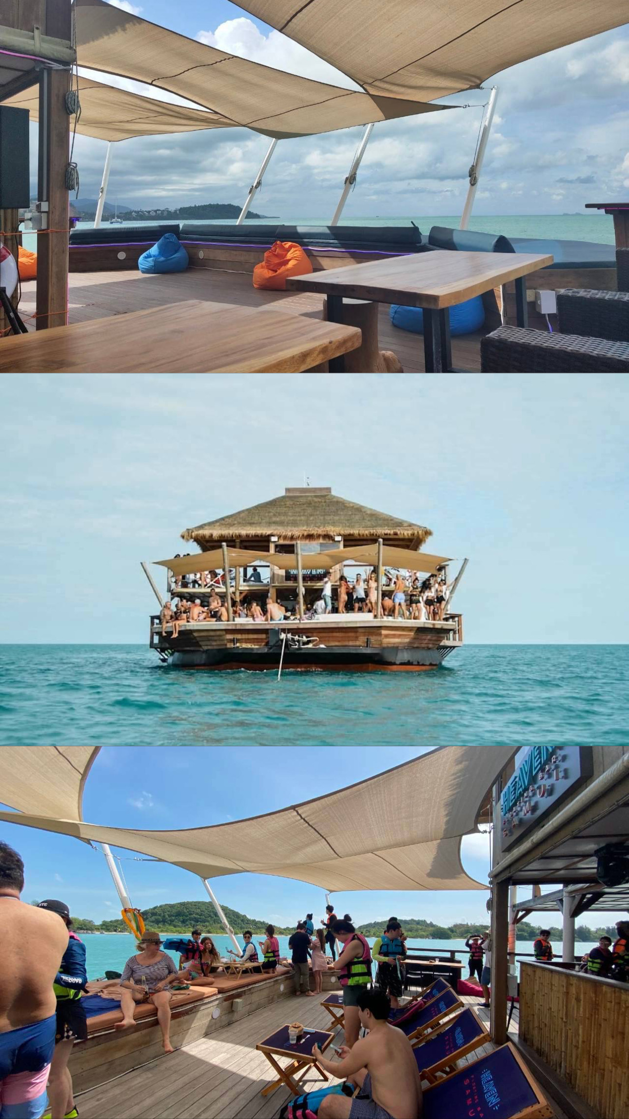 HEAVEN Samui party boat decks and seating